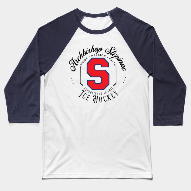 Stepinac Hockey Retro Circle 1 Baseball T-Shirt by Ice-9 Designs